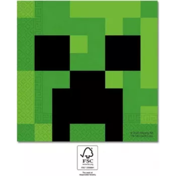Procos Minecraft Party 2-kihilised pabersalvrätid 20 pakis (95443)