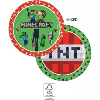 Procos Minecrafti peolaua pabertaldrikud 23 cm 8-pakk 95441