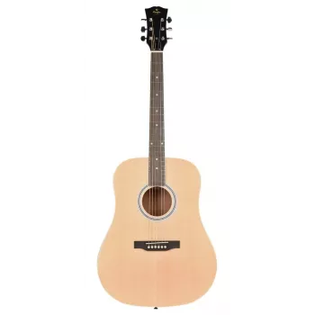 Prodipe Guitars SD25 Dreadnought akustiline kitarr - täispuidust Sitka kuusest pealispind, mahagonist selg ja küljed, naturaalne kõrgläikega