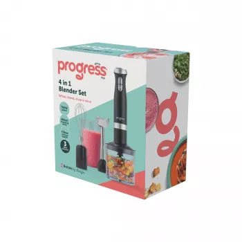 Progress EK6690PVDE 4 in 1 saumikserikomplekt, 600 W, must/roostevaba teras