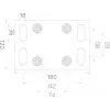 PSG 60.00P.80.19 Konsoolvärava kärude komplekt 80x80x5 mm siinile, kandevõime 400 kg, 2 kärgu, kummaski 5 terasrulli, tsingitud teras