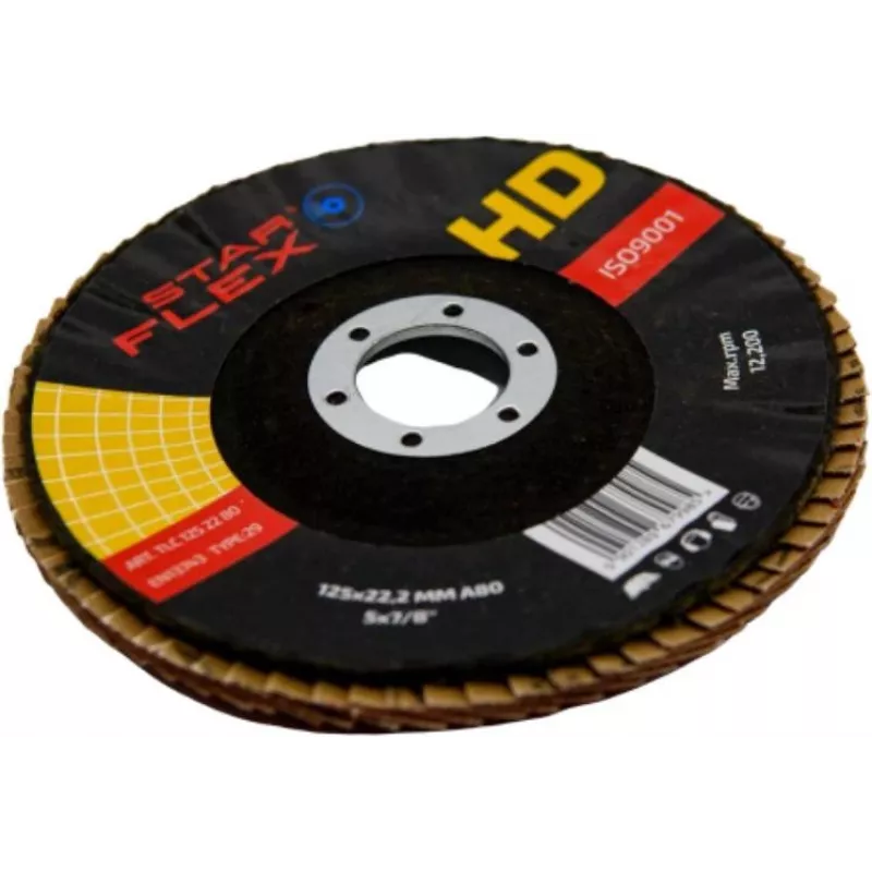 PSG Star Flex T29 SG INOX keraamiline klapiketas 125 mm, 22,23 mm ava, P60 teralisus, kooniline tüüp 29, roostevabale terasele