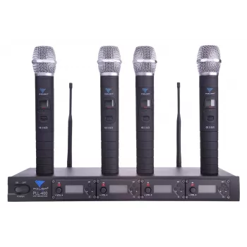 PULSAR PLL-400 UHF 4-kanaliline traadita mikrofonisüsteem (4 käsimikrofoni)