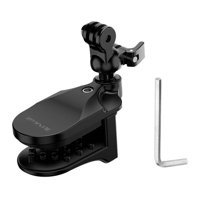 PULUZ Kiivrikinnitus spordikaameratele (DJI Action, GoPro Hero) Must