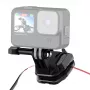 PULUZ Mootorratta tuuleklaasi klamber sportkaameratele (DJI Osmo Action 4, GoPro Hero 12, Insta360 Ace Pro / X4) - Must