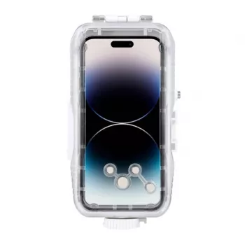 PULUZ Plastic Waterproof Case for iPhone 15 Plus/15 Pro Max/14 Plus/14 Pro Max/13 Pro Max/12 Pro Max/11 Pro Max (White)