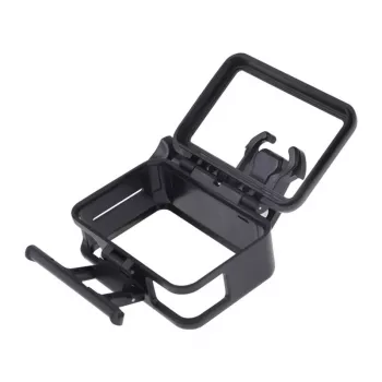 Puluz kaitsekest DJI Osmo Action jaoks - must PC-raam küljepingi kinnitusega, kiirvabastuslukuga