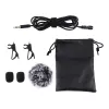 PULUZ PU424 Lavalier Mikrofon 1.5m 3.5mm TRRS Ühesuunaline Kondensaatorklambriga Mikrofon Nutitelefonidele, DSLR-kaameratele, Sülearvutitele - Must
