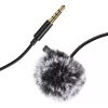 PULUZ PU424 Lavalier Mikrofon 1.5m 3.5mm TRRS Ühesuunaline Kondensaatorklambriga Mikrofon Nutitelefonidele, DSLR-kaameratele, Sülearvutitele - Must