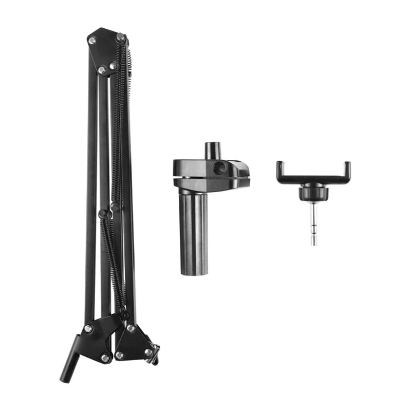 PULUZ PU650B Live Streaming Mount koos telefoni hoidikuga (Must) – Lauaalus 16 cm LED-rõngavalgustiga
