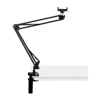 PULUZ PU650B Live Streaming Mount koos telefoni hoidikuga (Must) – Lauaalus 16 cm LED-rõngavalgustiga