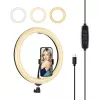 PULUZ PU656B 10-tolline LED-rongvalgus koos telefonihoidja ja statiiviga, 12W, 3000K-6500K, USB-toitega, otseülekanneteks, TikToki, YouTube'i, meigi- ja fotograafia jaoks