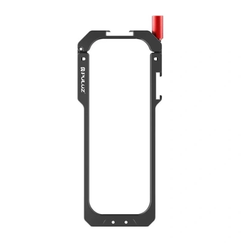 PULUZ PU759B Alumiiniumisulamist kaitsekarkass Insta360 X5 action-kaamerale, 1/4 tolli-20 keermete ja külge kinnitatava kingaga