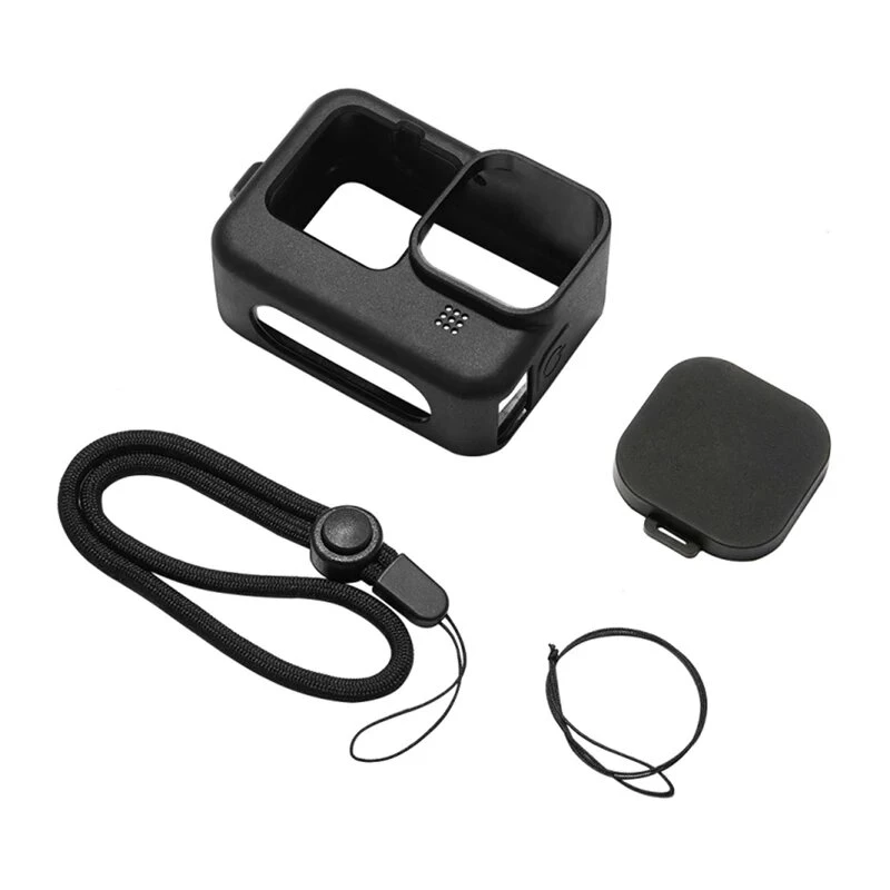 PULUZ Silikoonkate GoPro HERO12, HERO11, HERO10, HERO9 Black jaoks koos objektiivikaane ja rihmaga (must)