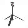PULUZ Statiiv telefonile selfie-keppiga 1,4 m – PU730B, Bluetooth-pult, 360° pöörlemine, must