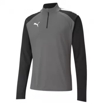 PUMA teamLIGA 1/4 meeste dressipluus tõmblukuga hall-must