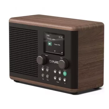 Pure Classic H4 DAB+ FM Raadio Bluetooth 5.3-ga, Kohv Must/Pähkel, 10W