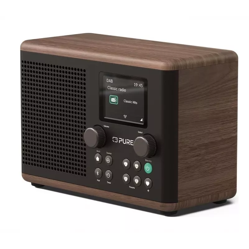 Pure Classic H4 DAB+ FM Raadio Bluetooth 5.3-ga, Kohv Must/Pähkel, 10W