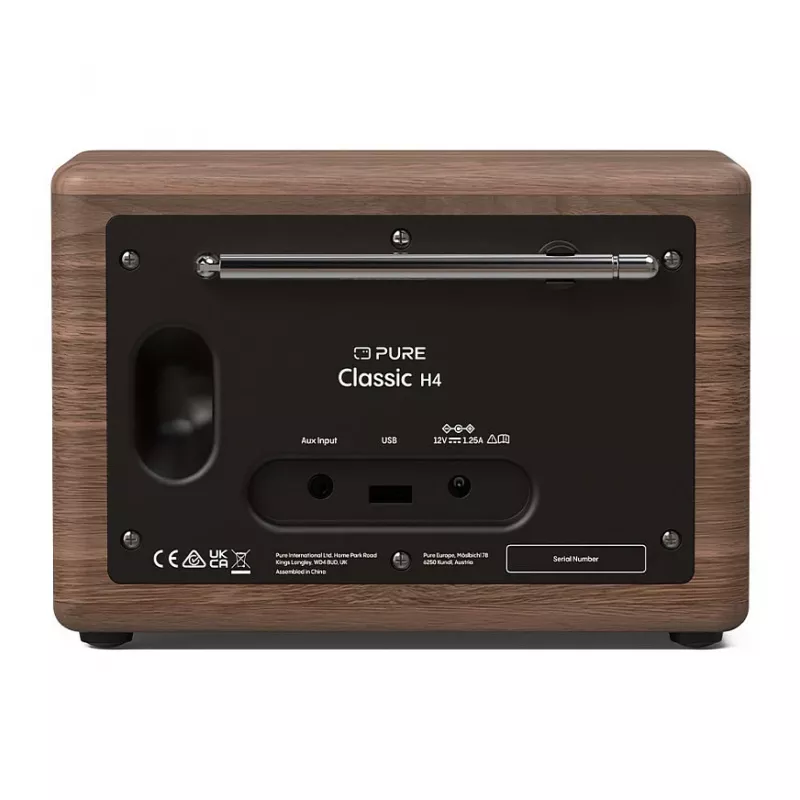 Pure Classic H4 DAB+ FM Raadio Bluetooth 5.3-ga, Kohv Must/Pähkel, 10W