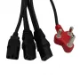 PWR Dedicated to 3 Headed Cable 3.8m - 3-in-1 USB-A to Lightning, USB-C, Micro-USB Punutud laadimis- ja andmekaabel, must