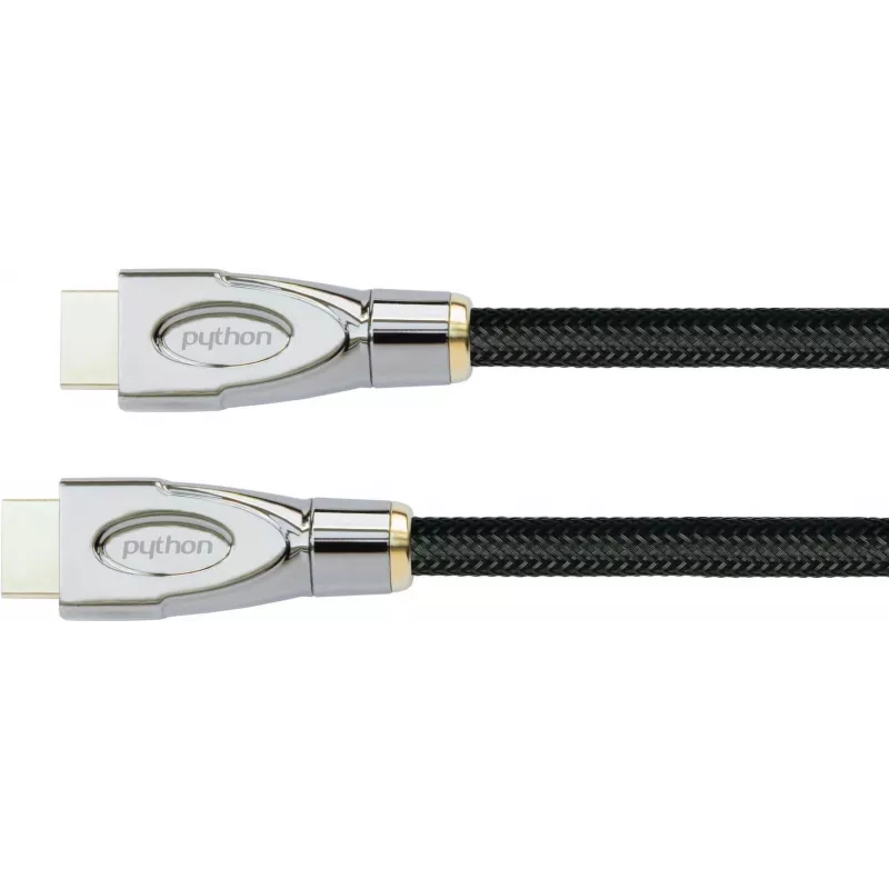 PYTHON GC-M0022 20m Active High-Speed HDMI Cable with Ethernet, 4K2K/UHD, Redmere Chipset, Gold-Plated Contacts, OFC, Nylon Braided, Black