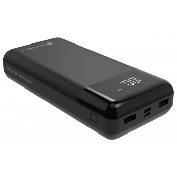 GoGEN PB300001B akupank, 30000 mAh, USB-C PD 20 W, LCD, must
