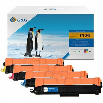 G&G 16019 Brother TN-243 ühilduv toonerikomplekt, 4 värvi, kiipidega