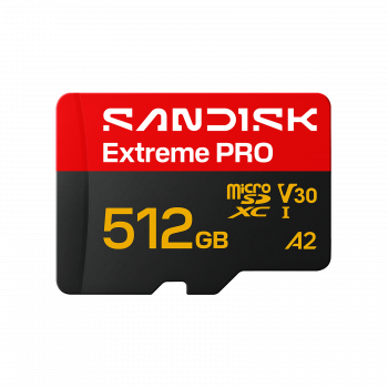 SanDisk Extreme PRO microSDXC 512 GB UHS-I A2 V30, kuni 250/170 MB/s, SDSQXCJ-512G-GS6MA