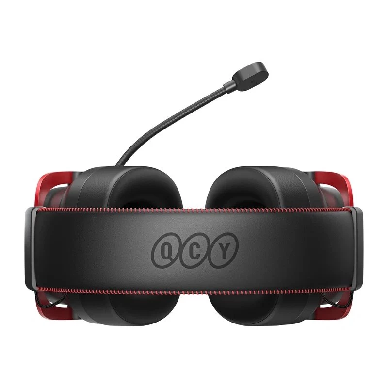 QCY Heroad VT200 mängukõrvaklapid – must & punane, 50 mm draiverid, virtuaalne 7.1 heli, RGB LED, USB-A