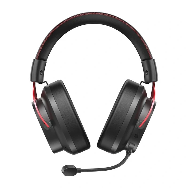 QCY Heroad VT200 mängukõrvaklapid – must & punane, 50 mm draiverid, virtuaalne 7.1 heli, RGB LED, USB-A