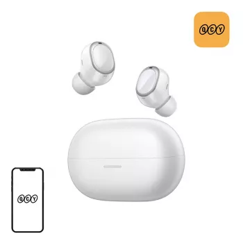 QCY Melobuds A30 tõelised juhtmevabad kõrvaklapid – Bluetooth 5.3, ENC, 30h esitusaeg, IPX5, valge