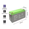 Qoltec Deep Cycle Gel Aku 12V 150Ah 44.5kg