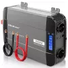 Qoltec puhas siinuslaine inverter 12V kuni 230V 1500W/3000W LCD, USB, USB-C LiFePO4 GEL AGM akudele