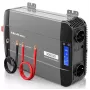 Qoltec puhas siinuslaine inverter 12V kuni 230V 1500W/3000W LCD, USB, USB-C LiFePO4 GEL AGM akudele