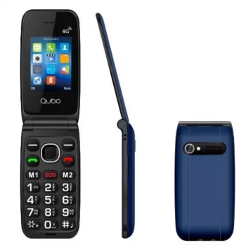 QUBO NEO NW 4G lihttelefon – 2,4-tolline QVGA, 48 MB muutmälu, 128 MB sisemälu, kahe SIM-kaardi tugi, 1800 mAh (sinine)