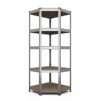 RACK BUDGET RANGULAR 180X90X45CM - 5 riiulit, hall, poltidega kokkupanekuta