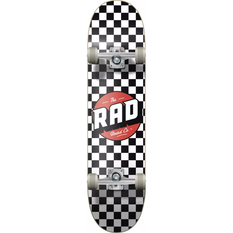 RAD Dude Crew Complete 7.75 Checkers Black White Skateboard