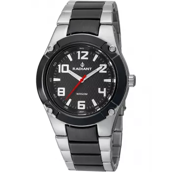 RADIANT meeste käekell RA318201 (48mm) - roostevaba teras, must sihverplaat, kvarts-analoog