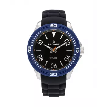 RADIANT meeste käekell RA503602 (46mm) - must sihverplaat, must kunstnahast rihm, kvarts-analoog
