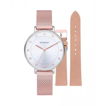 RADIANT RA600203 Meeste Analoog Kvartskell 36mm Roostevabast Terasest Milanese Käevõru Musta Sihtnäidikuga