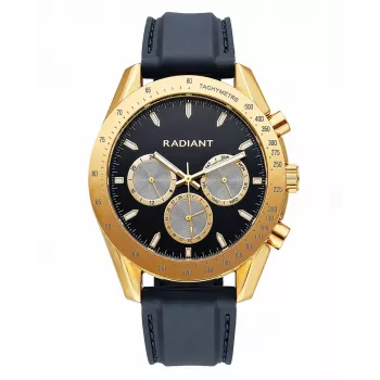 RADIANT RA668709 meeste analoogkvartskell 44mm musta numbrilaud ja nahkrihm