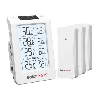 RAINPOINT BALDRTHERM B0598 3-kanaliline termohügromeeter automaatse taustvalgustusega