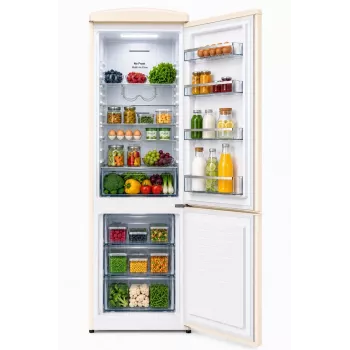 Ravanson LKK-315RC Retro Fridge Freezer 315L Total No Frost Cream