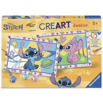 RAVENSBURGER CreArt Junior - Stitch & Angel Värvimine numbrite järgi komplekt