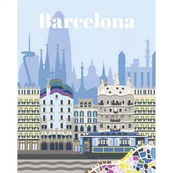RAVENSBURGER CreArt Värvimine numbrite järgi komplekt - Värviline Barcelona