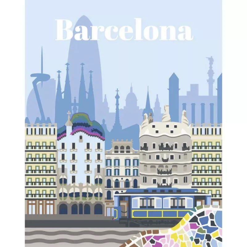 RAVENSBURGER CreArt Värvimine numbrite järgi komplekt - Värviline Barcelona
