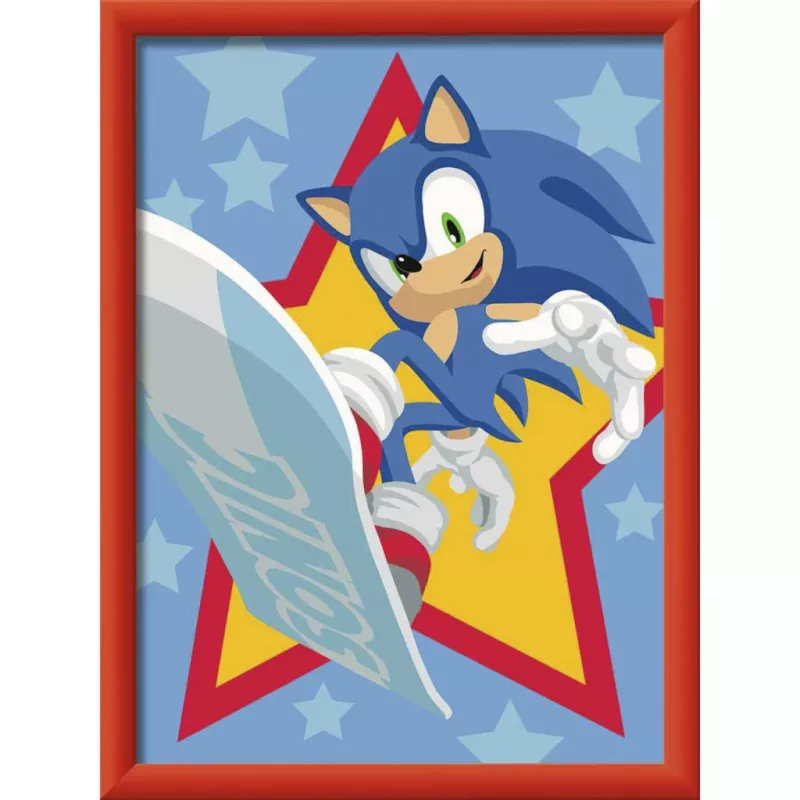 Ravensburger CreArt - Rasender Sonic Värvimine Numbrite Järgi Komplekt