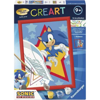 Ravensburger CreArt - Rasender Sonic Värvimine Numbrite Järgi Komplekt