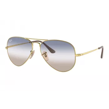 Ray-Ban Aviator Metal II Päikeseprillid RB3689 Kuldne Raam Pruun Gradient Lääts 62mm