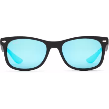 Ray-Ban Junior RJ9052S100S55 Päikeseprillid - Läikiv must raam, helesinine peegellääts, 48 mm